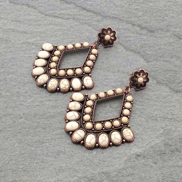 Western Stone Chandelier Post Earrings
