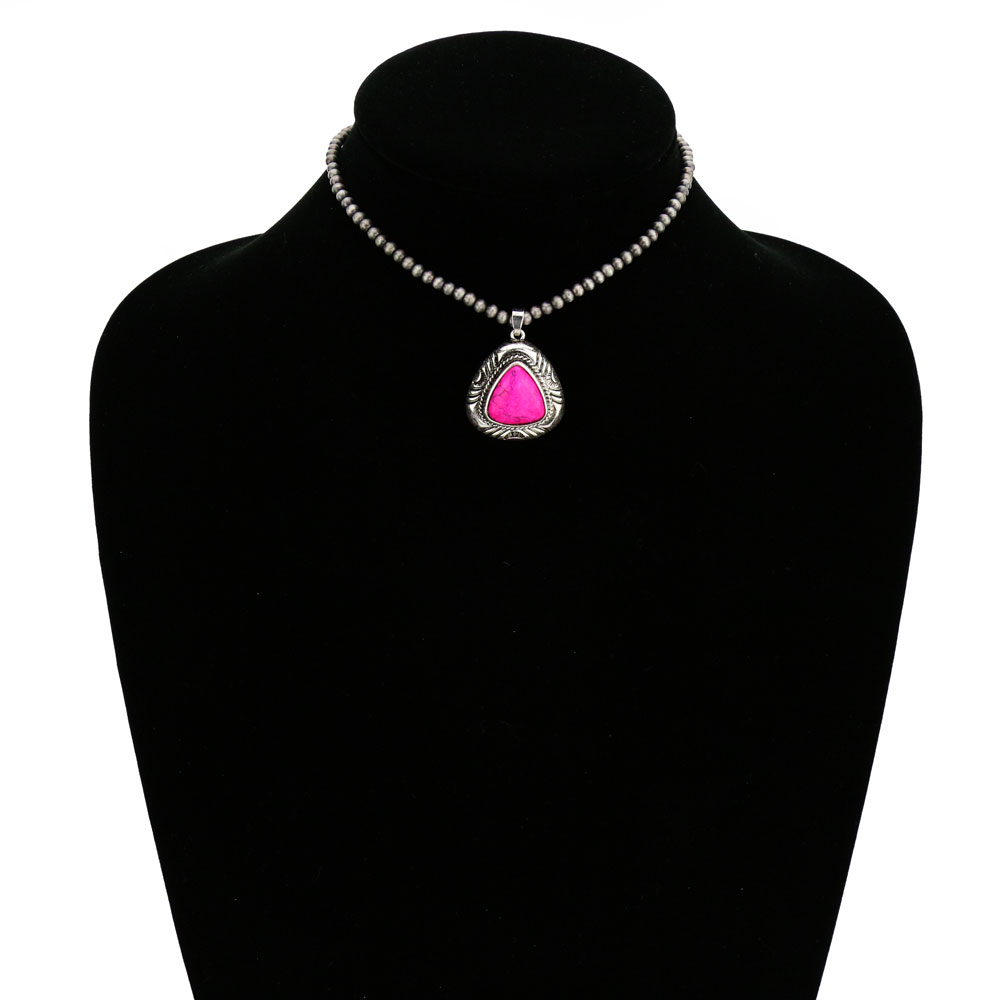 4mm Navajo Style Pearl with Pendant Choker - Image 2