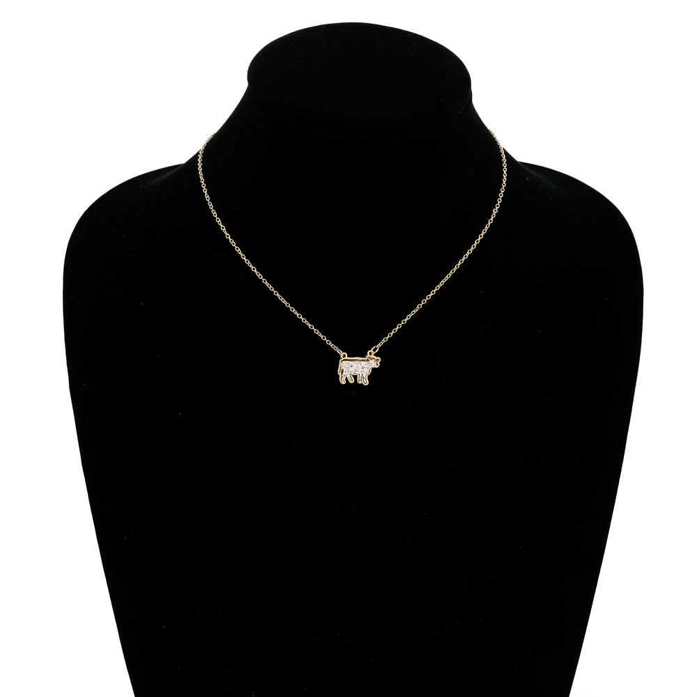Farm Animal Cow Druzy Stone Necklace - Image 2