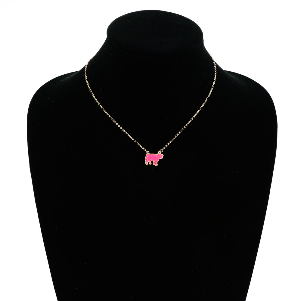 Farm Animal Cow Druzy Stone Necklace - Image 2