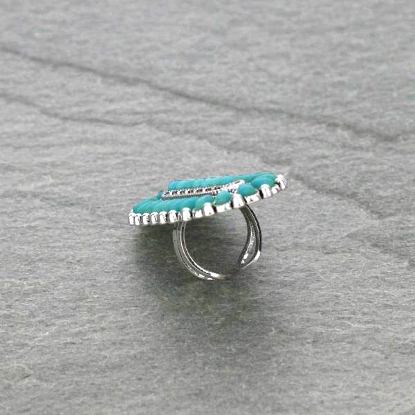 Western Design Stone Cuff Ring - Image 2