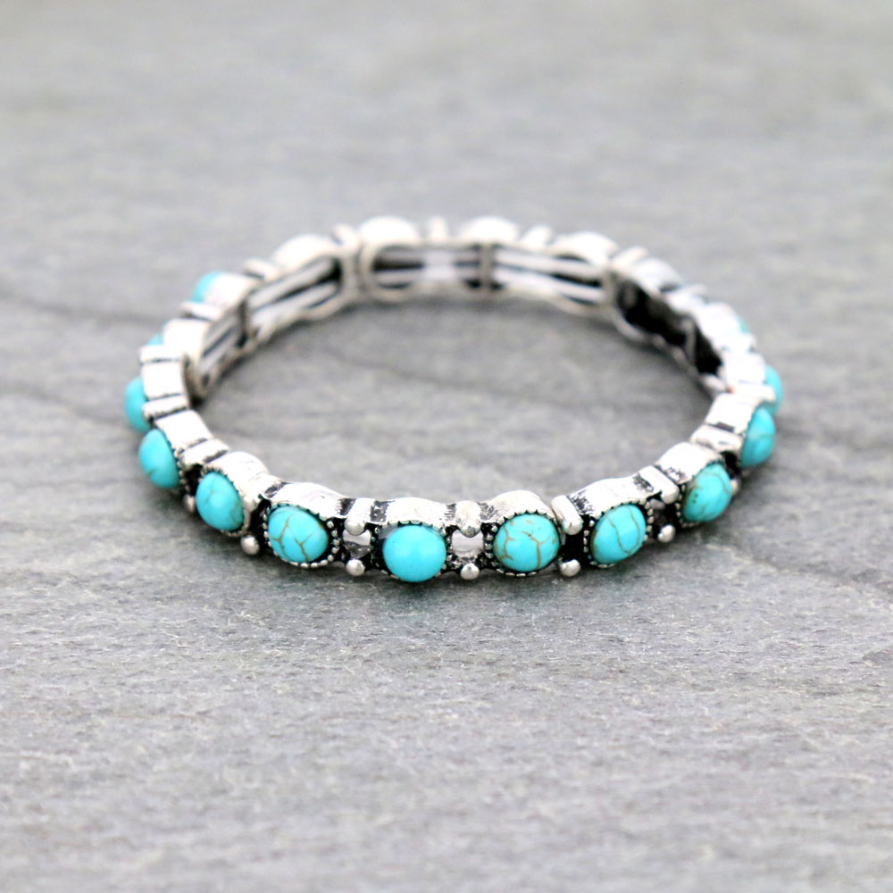 Western Turquoise Stretch Bracelet