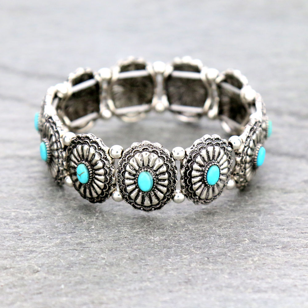 Western Concho Stretch Bracelet