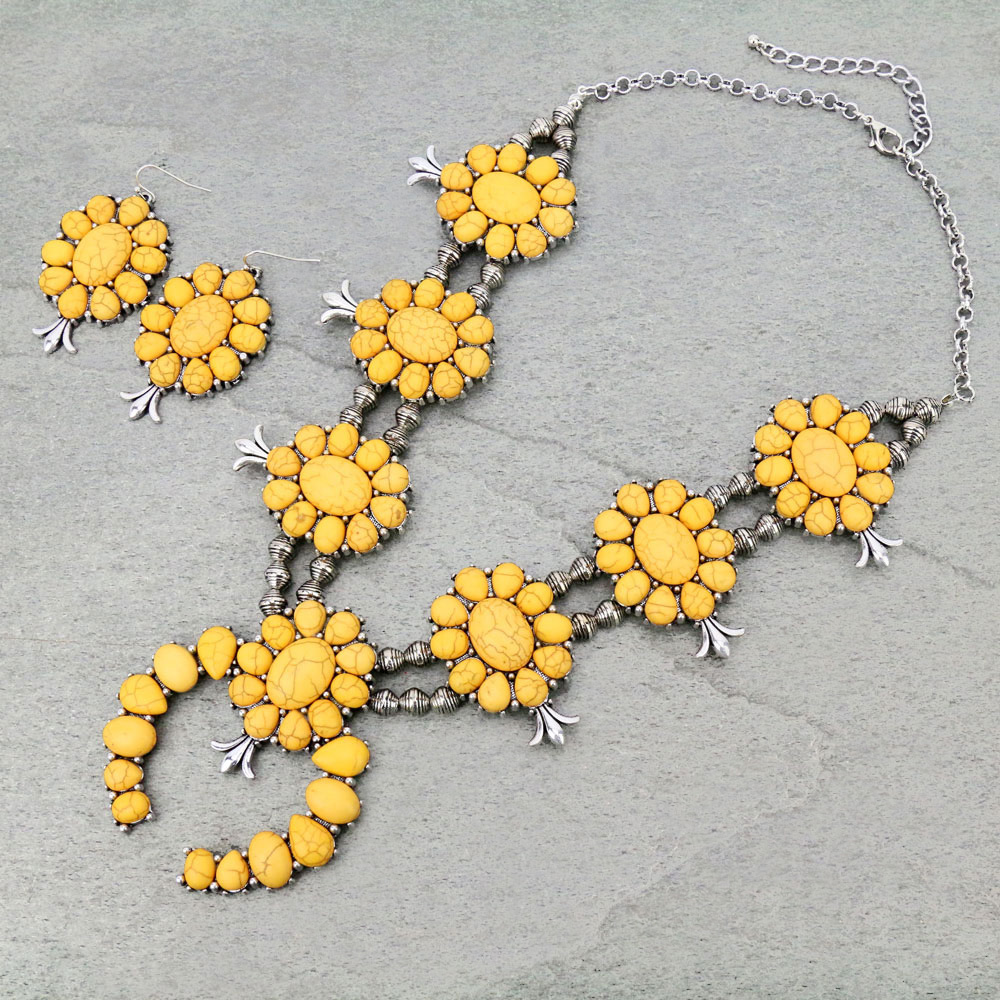Statement Squash Blossom Necklace Set