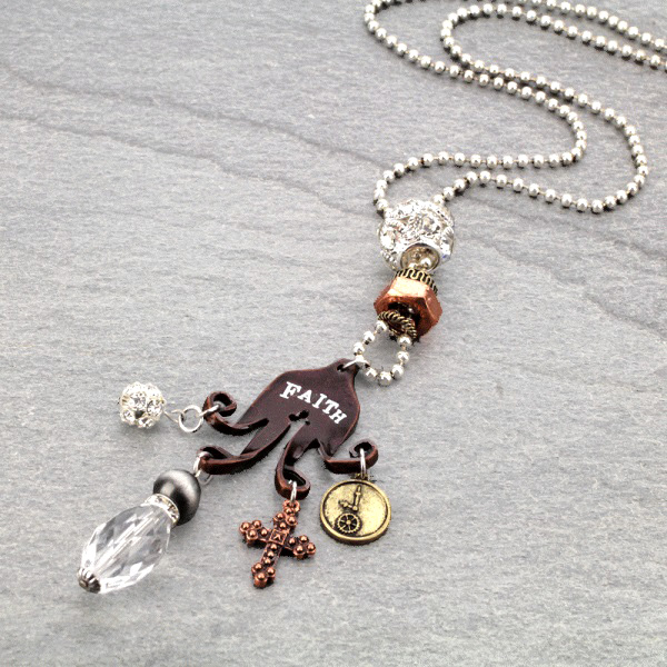 "Faith" Fork Pendant Necklace