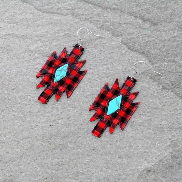 Western Aztec Casting Fish Hook Earrings