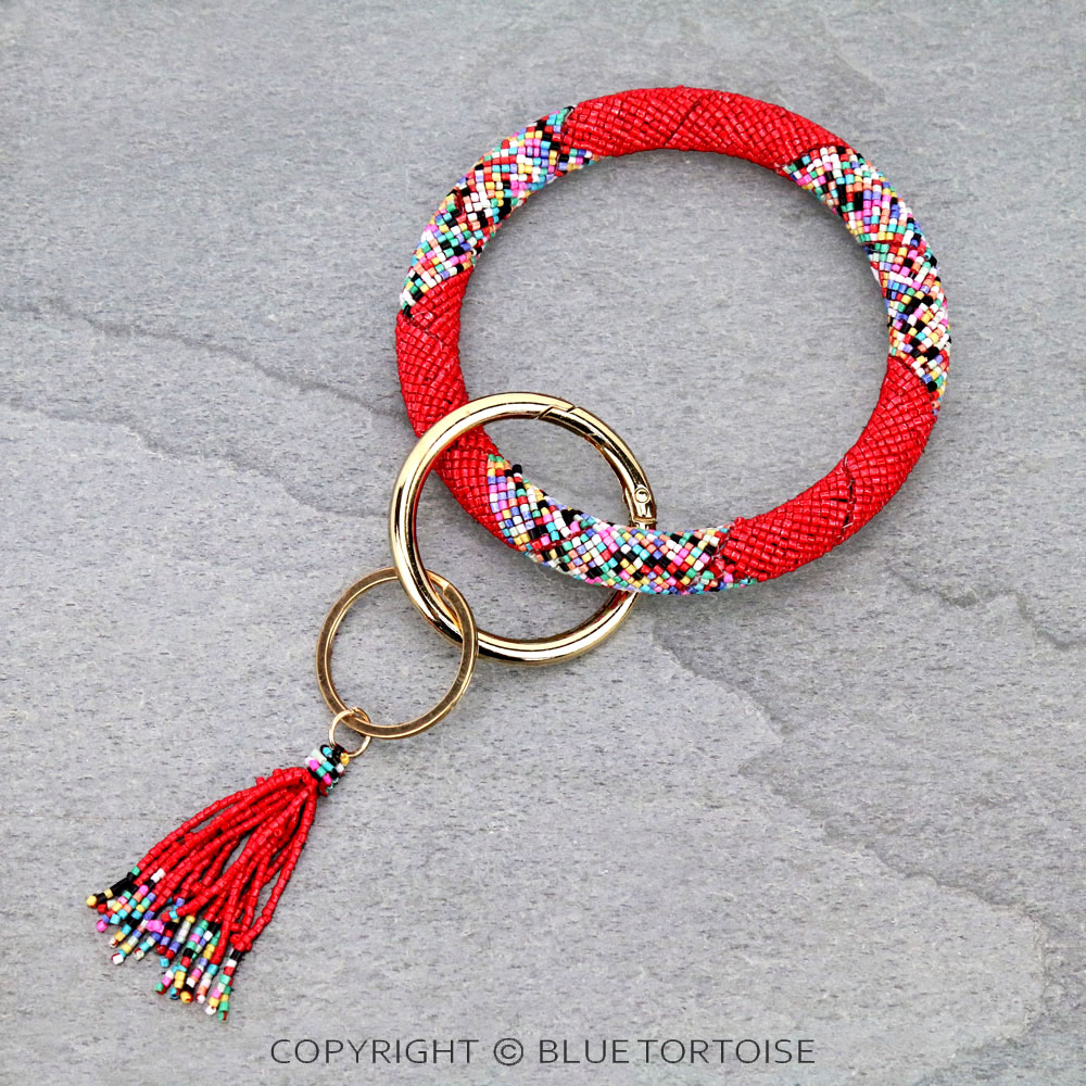 Seed Bead Bangle Key Ring/Bracelet