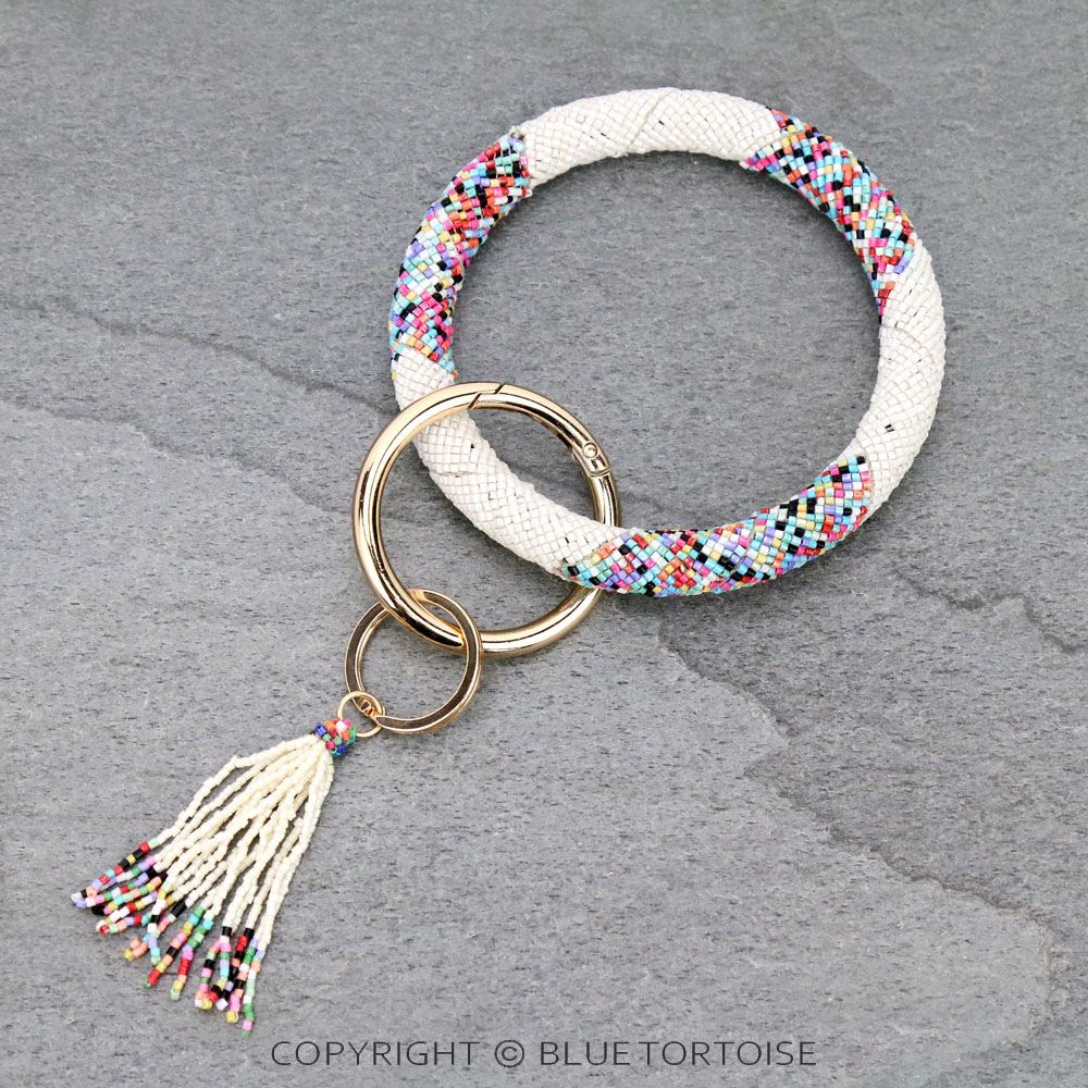 Seed Bead Bangle Key Ring/Bracelet