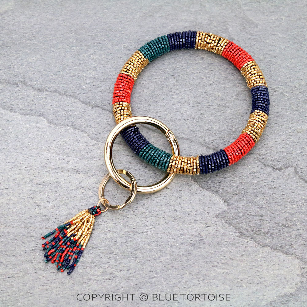 Seed Bead Bangle Key Ring/Bracelet