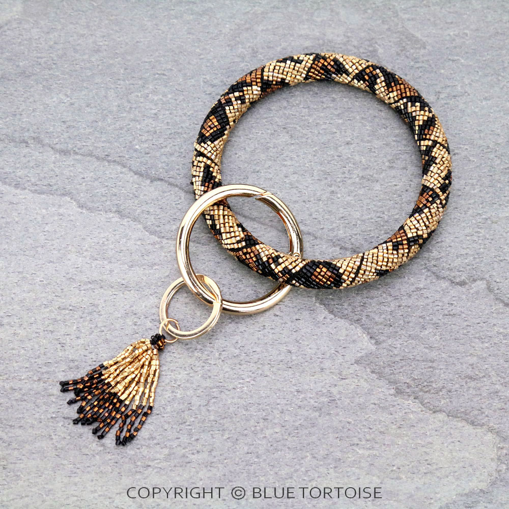 Seed Bead Bangle Key Ring/Bracelet