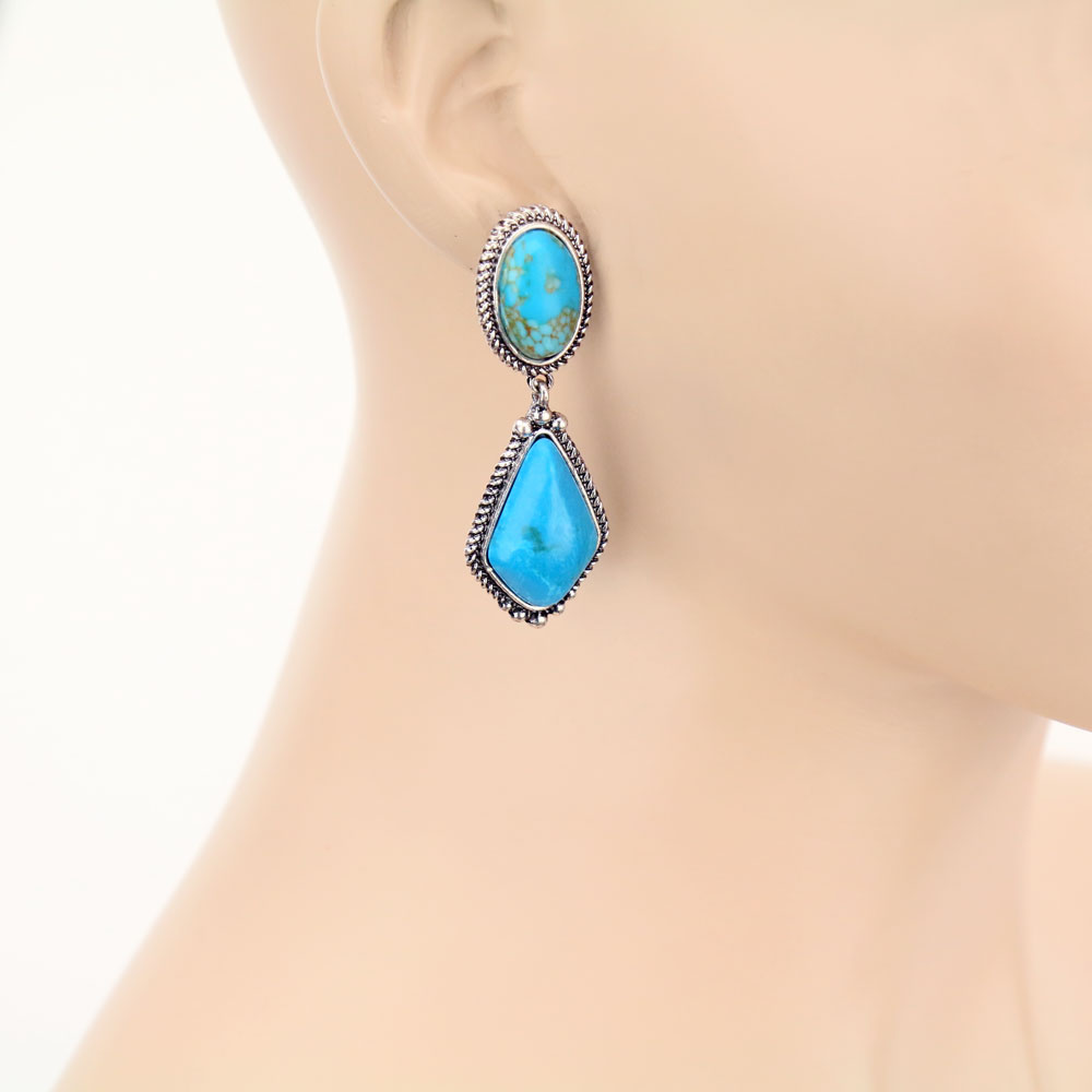 Western Stone Stud Earrings - Image 2