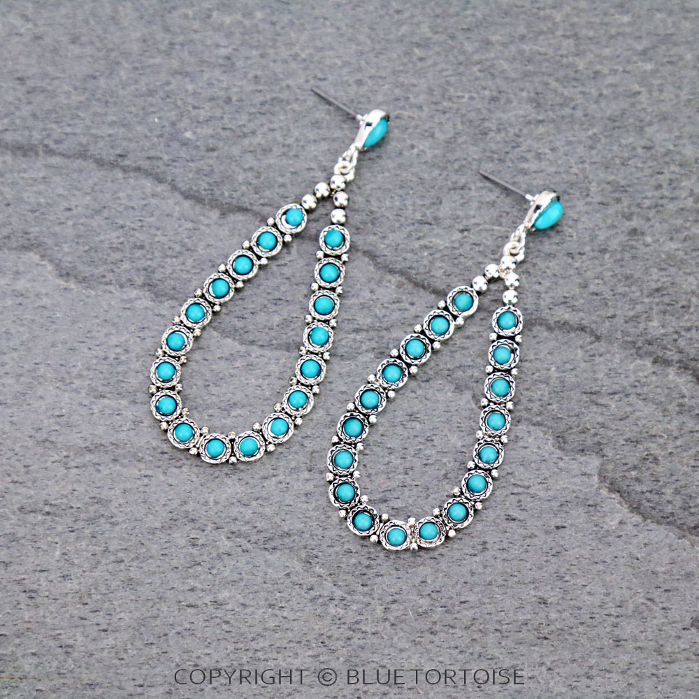 Western Epoxy Teardrop Stud Earrings