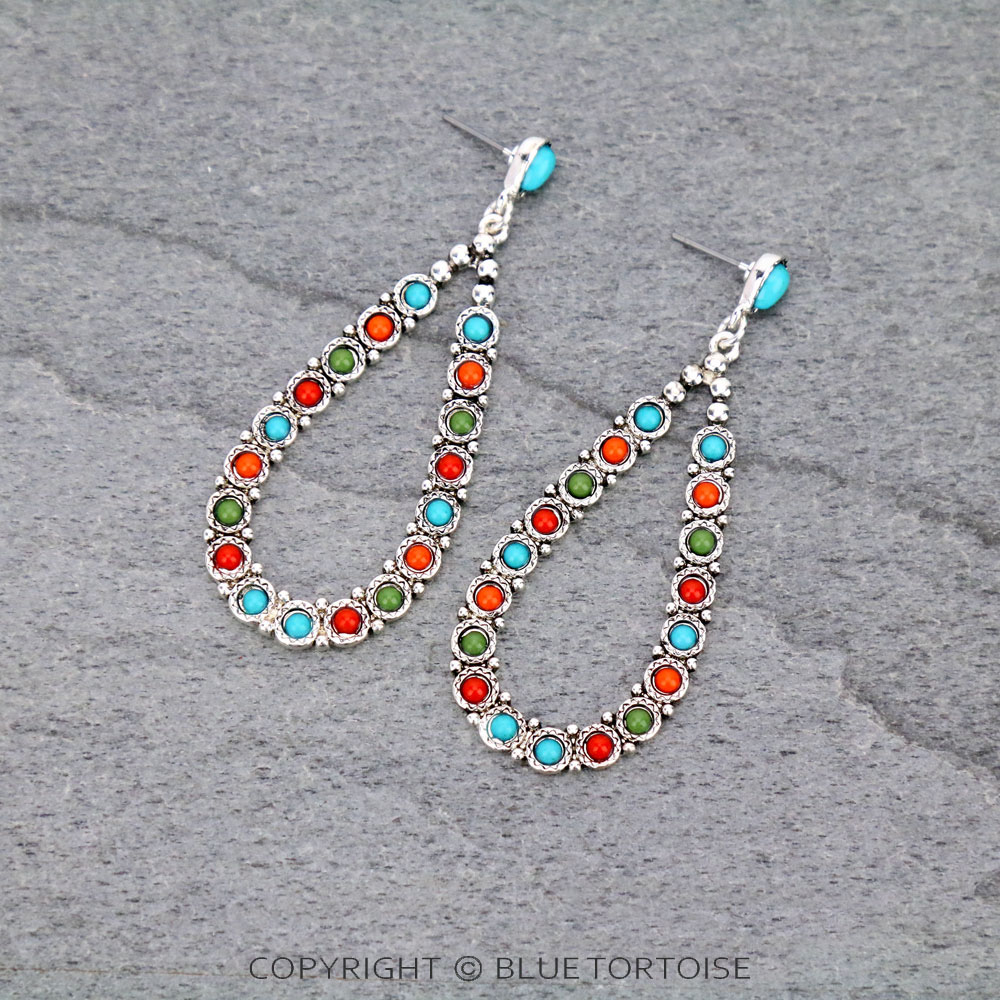 Western Epoxy Teardrop Stud Earrings