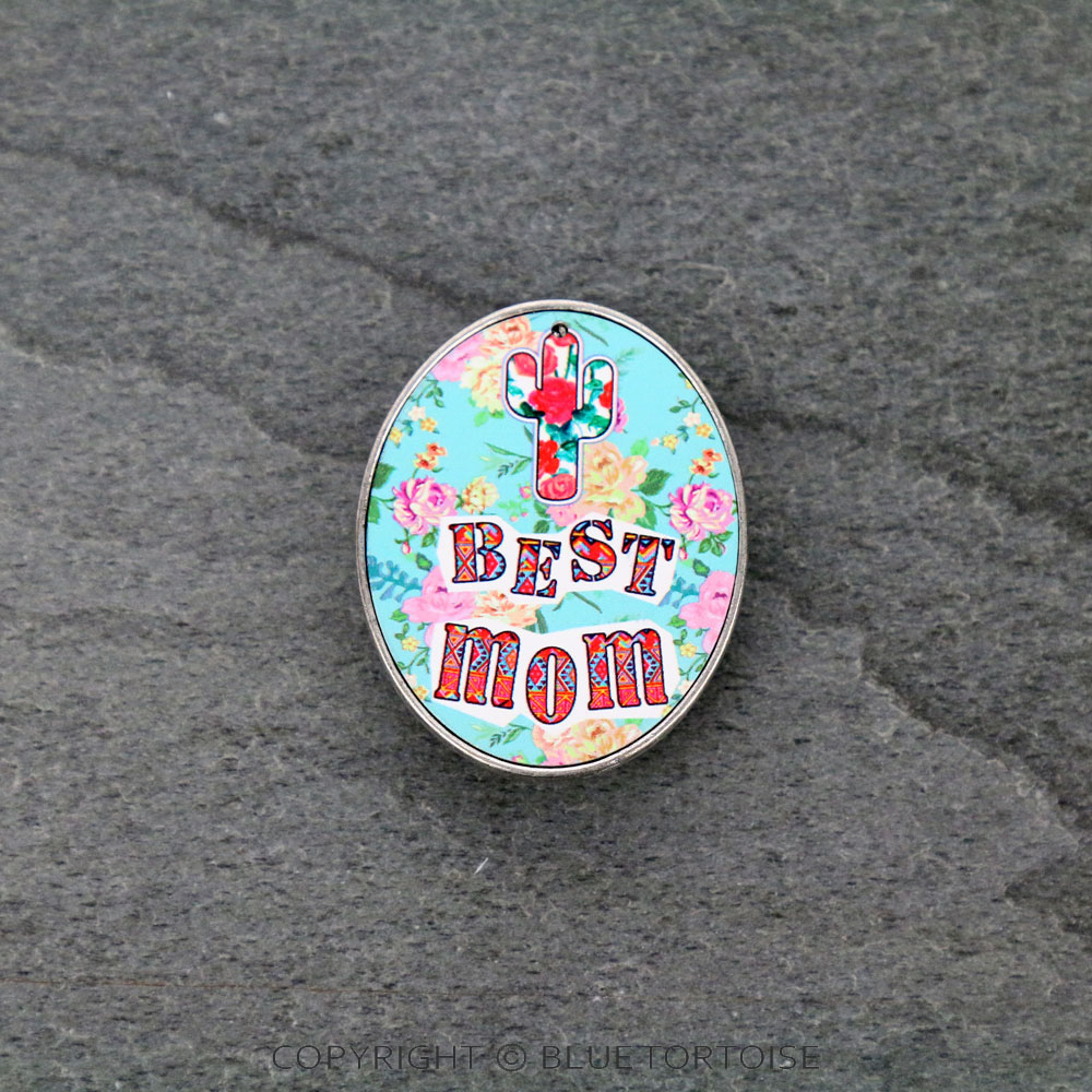 “BEST MOM” Printed Metal Phone Grip and Stand