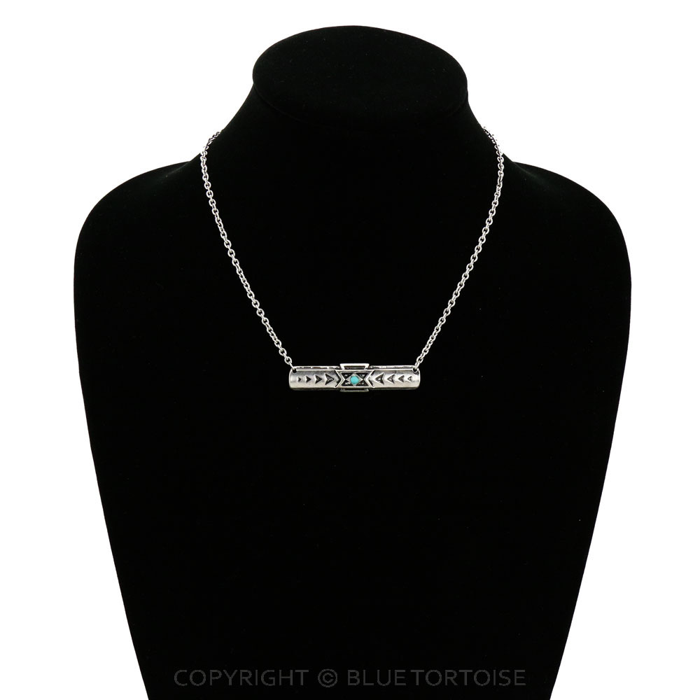 Western Semi Stone Bar Necklace - Image 2