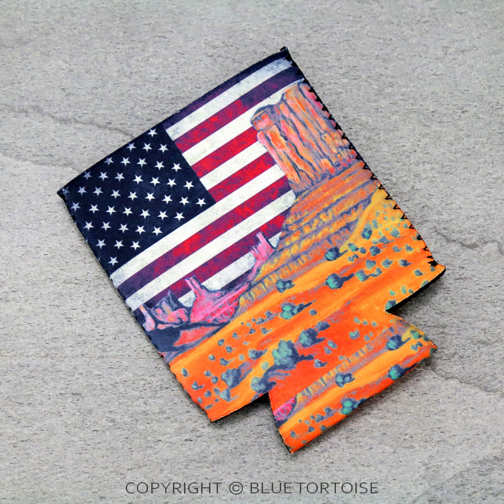 American Flag Southwest Landscape Drink Sleeve/Cooler