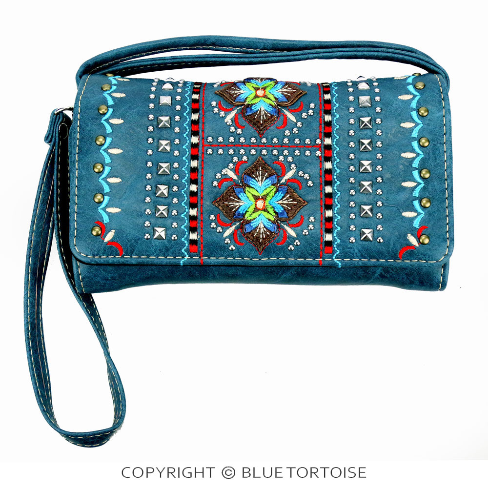 Western Flower Pattern Faux Leather Wallet