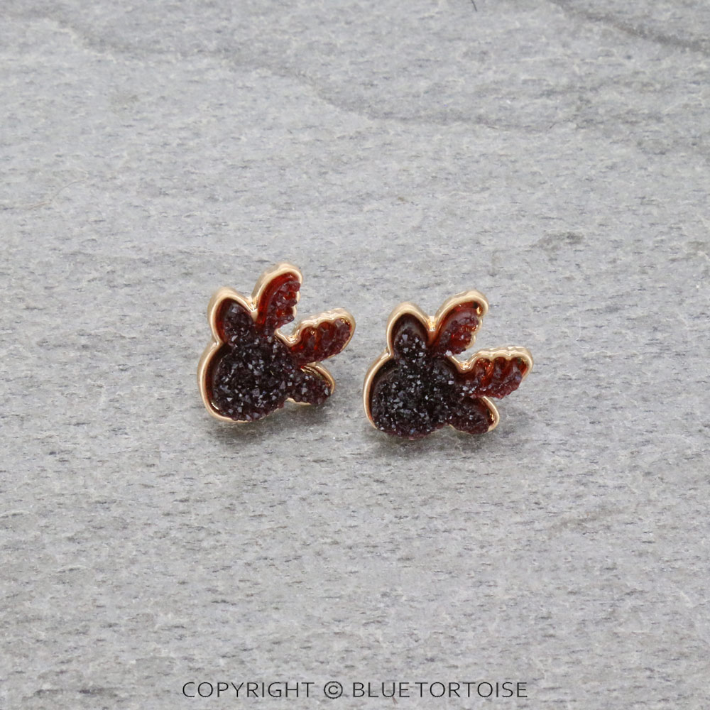 Reindeer Druzy Stud Earrings