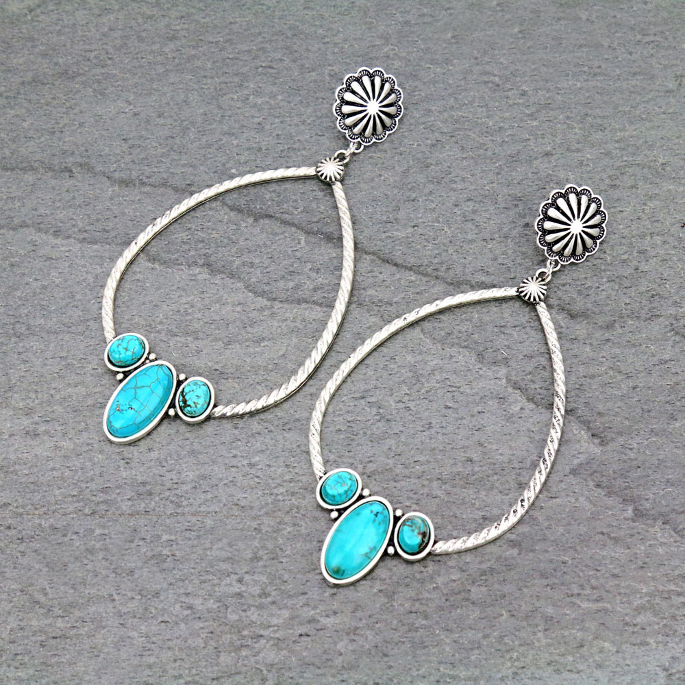 Big! Natural Stone Post Earrings