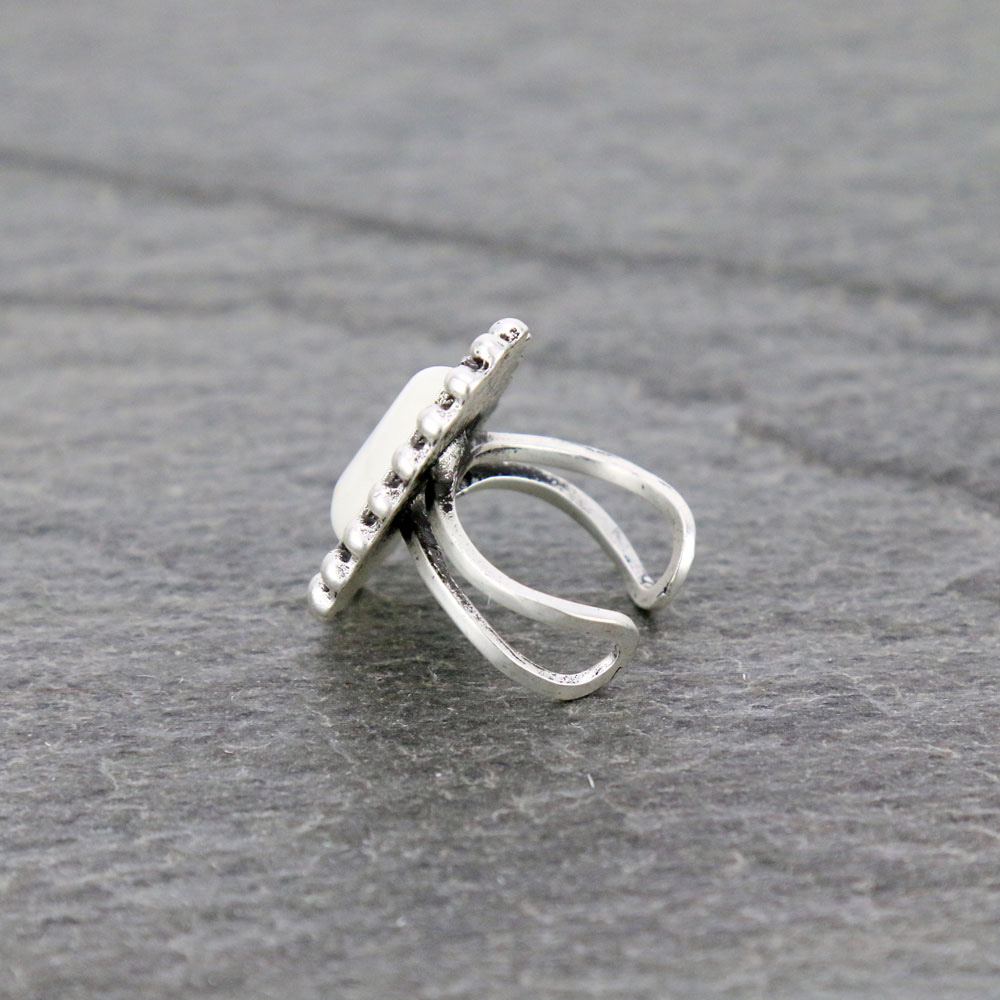 Natural White Stone Adjustable Ring - Image 2