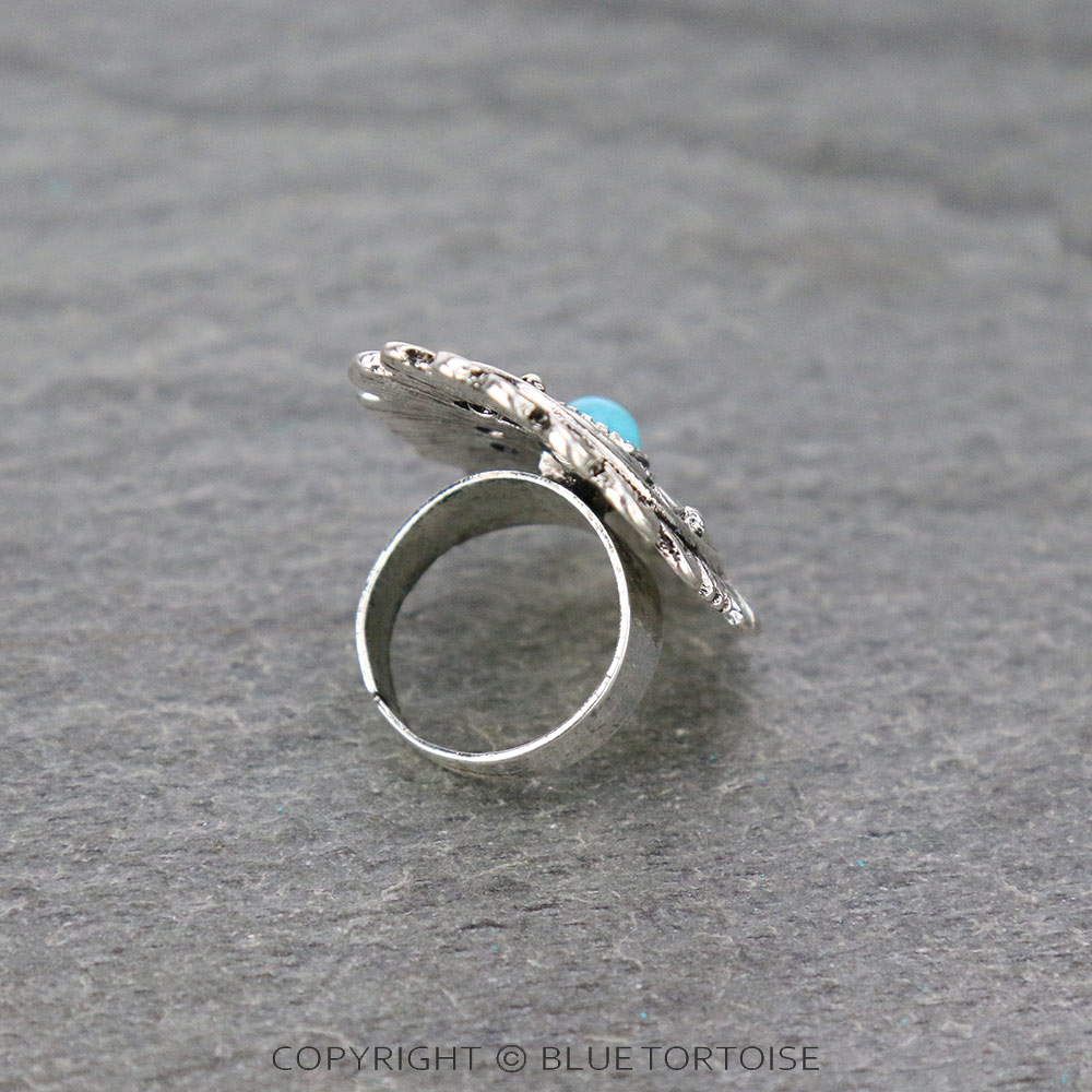Western Concho Stone Adjustable Ring - Image 3