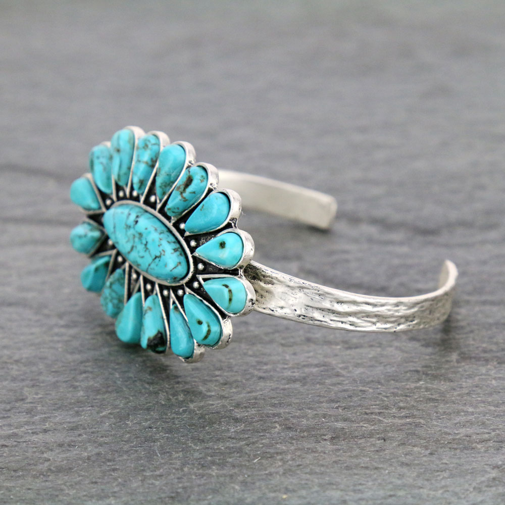 Natural Stone "C" Cuff Bracelet - Image 2