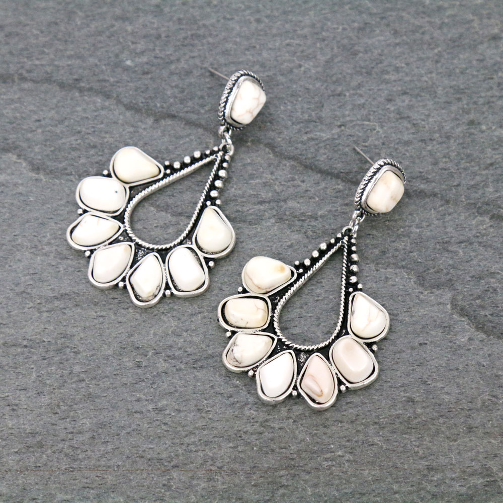 Natural Stone Post Earrings