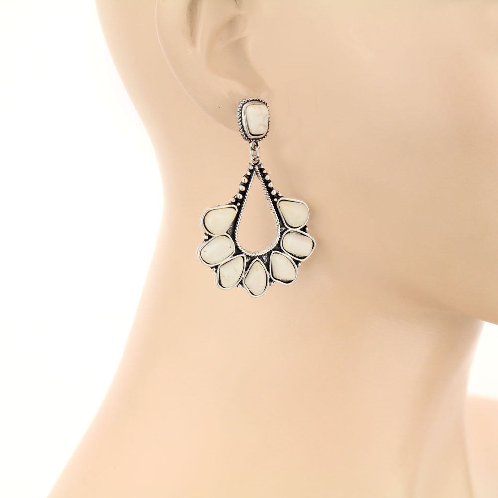 Natural Stone Post Earrings - Image 2