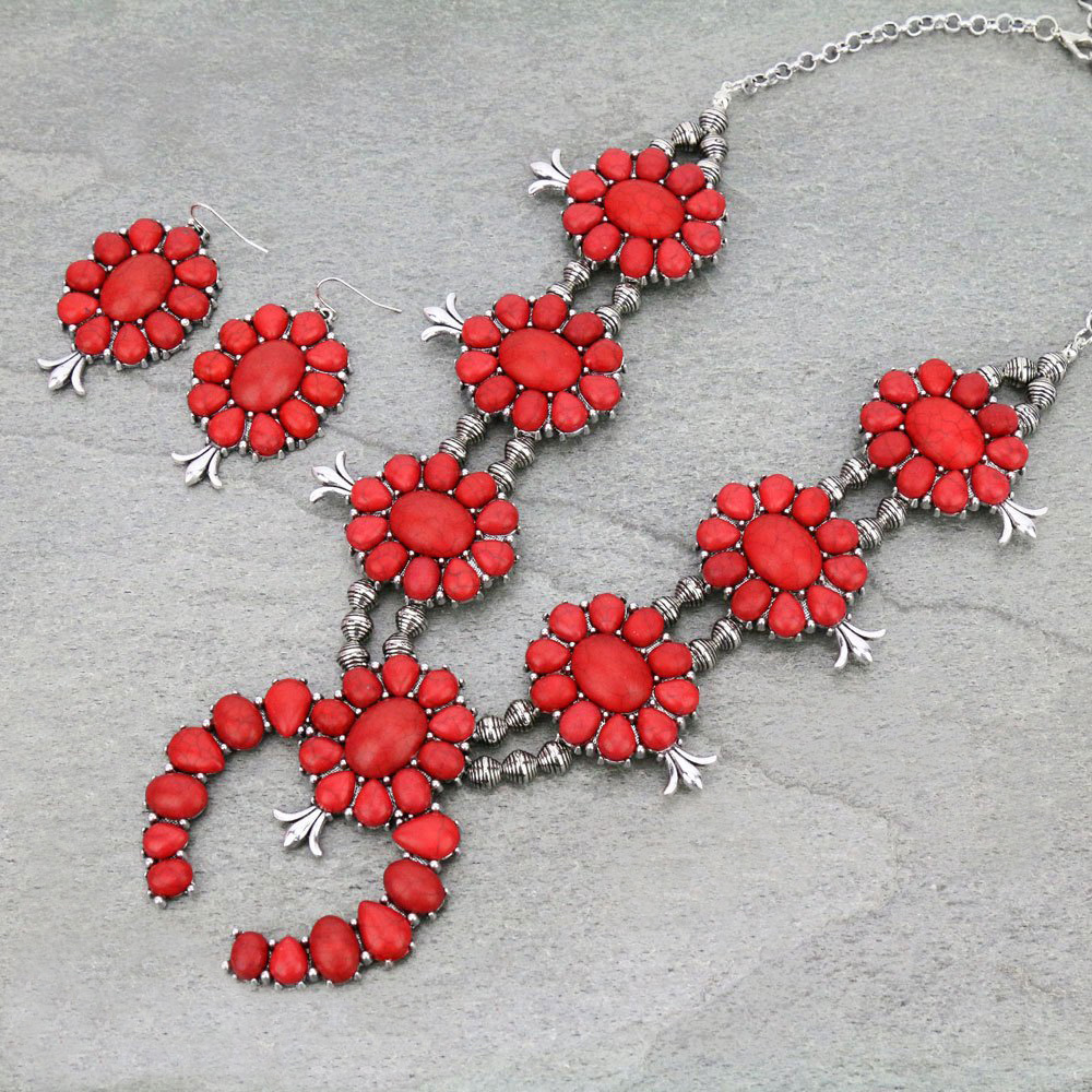 Statement Squash Blossom Necklace Set
