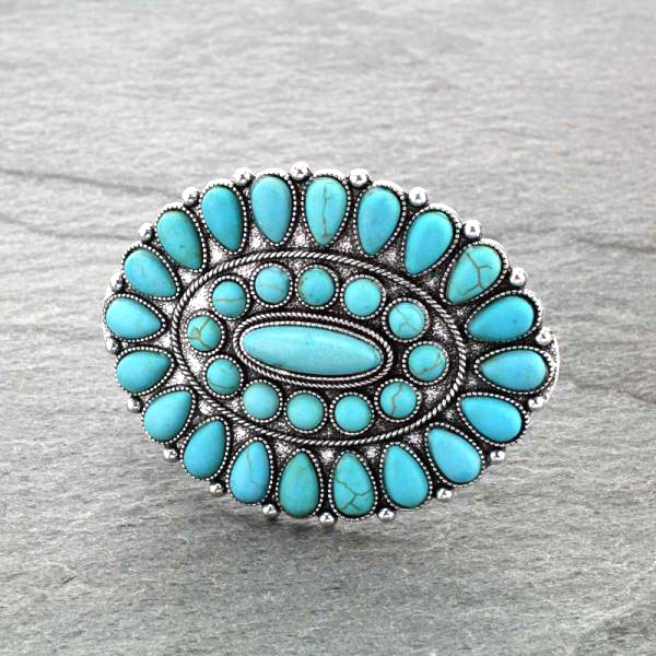 Western Turquoise Hair Barrette