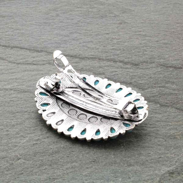 Western Turquoise Hair Barrette - Image 2