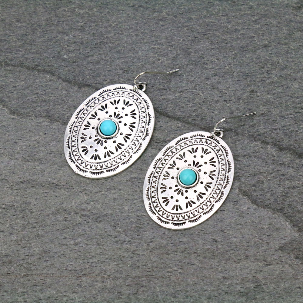Concho Natural Stone Earrings