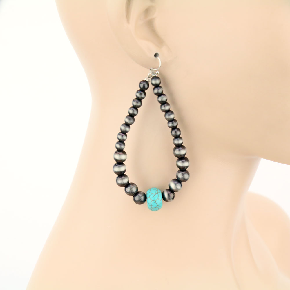 Navajo Style Pearl Earrings - Image 2