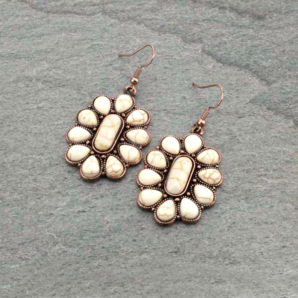 Concho Fish Hook Earrings-DC