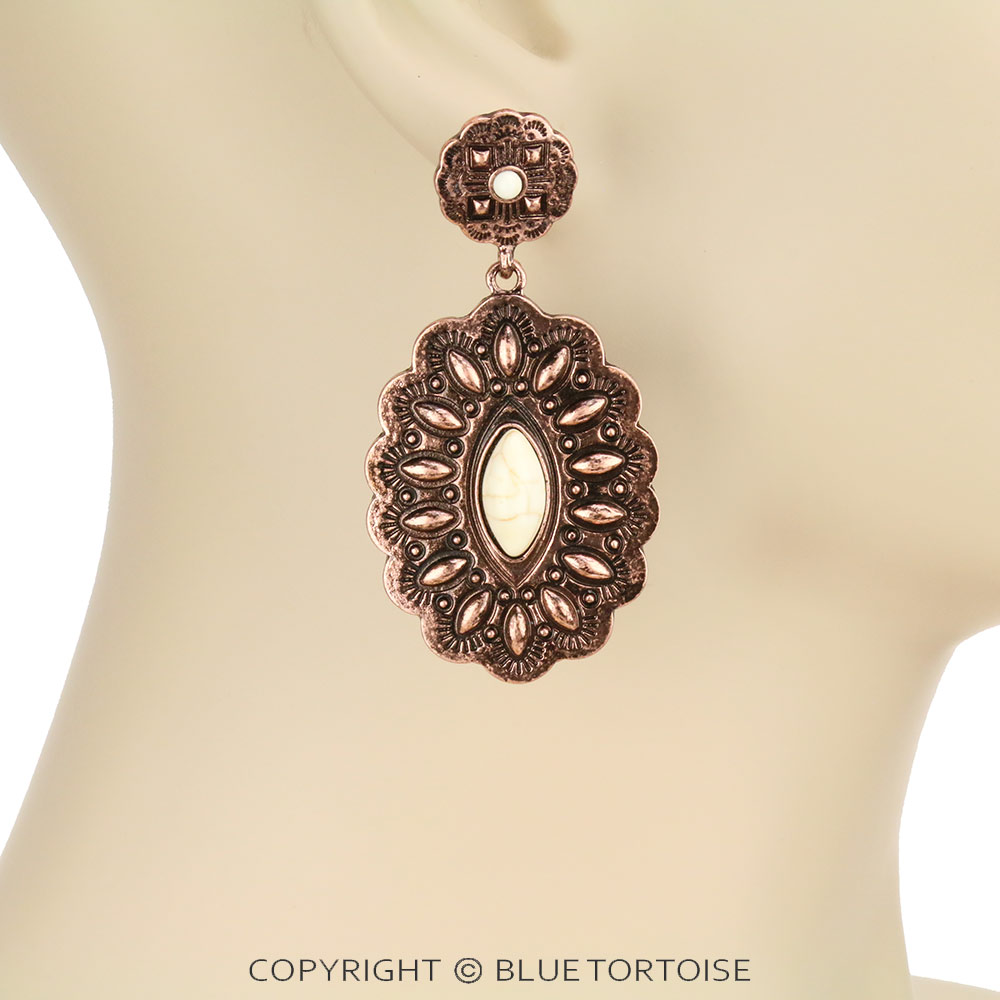 Western Chunky Concho Stud Earrings - Image 2