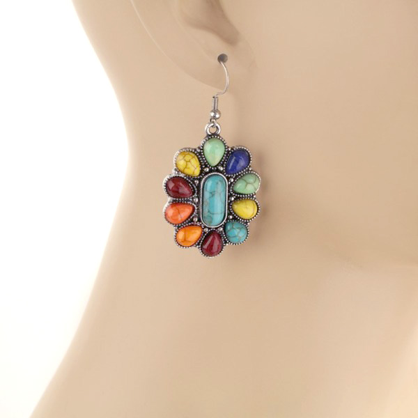 Concho Fish Hook Earrings-DC - Image 2