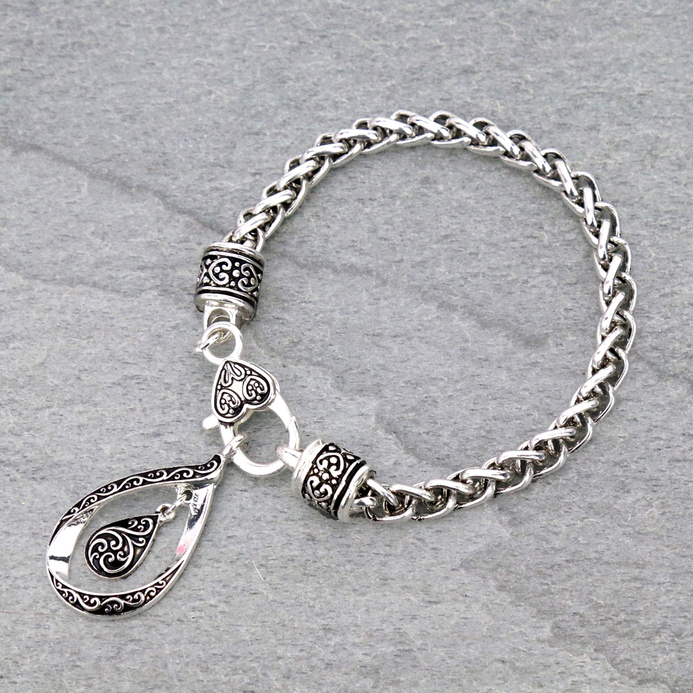 Designer Line Charm Chain Bracelet