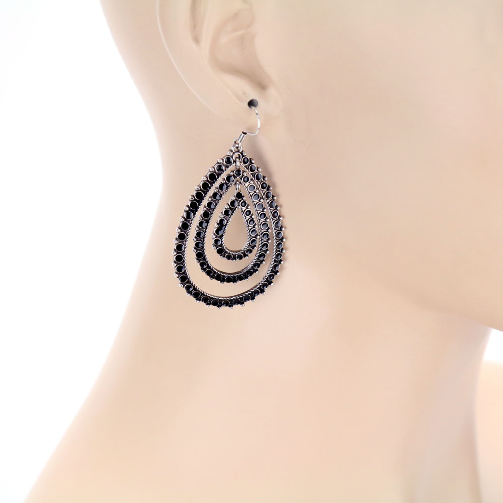 Western Epoxy Teardrop Fish Hook Earrings - Image 2