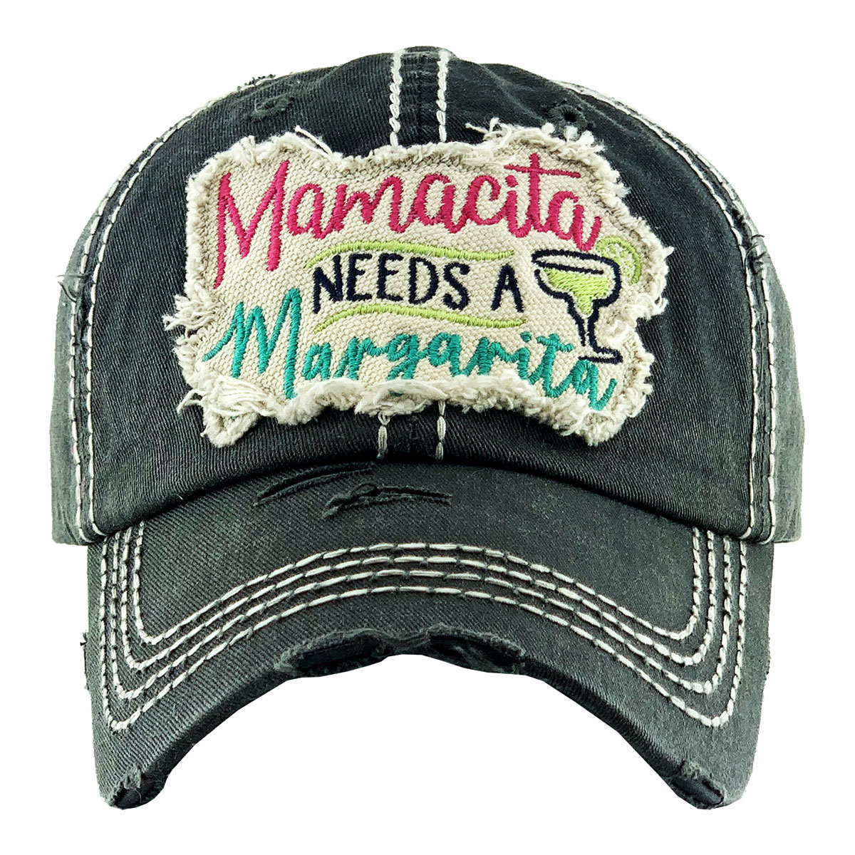 "Mamacita Needs a Margarita" Washed Vintage Ball Cap