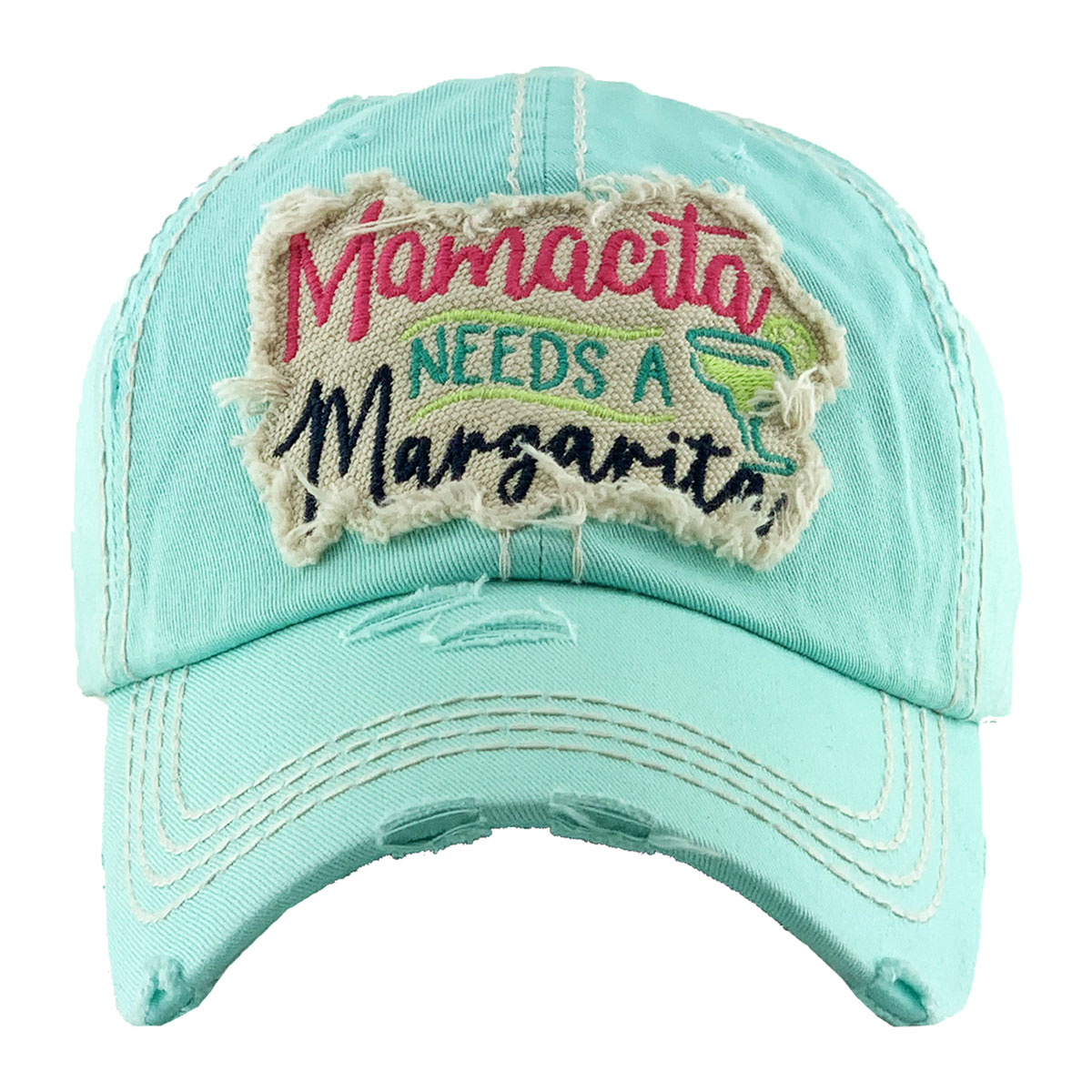 "Mamacita Needs a Margarita" Washed Vintage Ball Cap