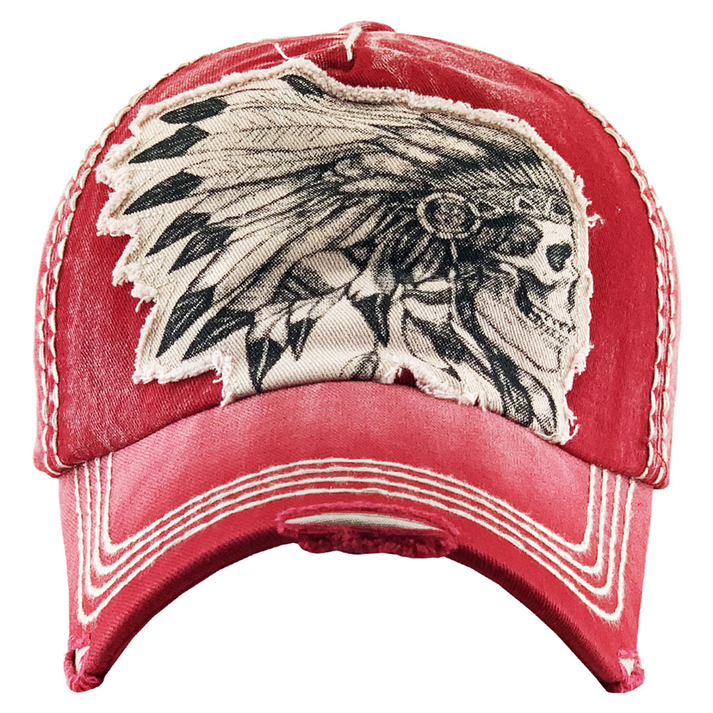 SKULL INDIAN STYLE VINTAGE BALLCAP - Image 2