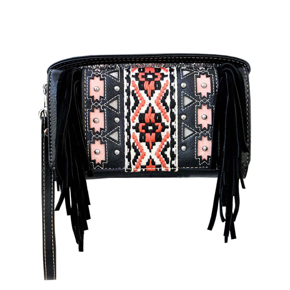 Western Faux Leather Tassel Wallet