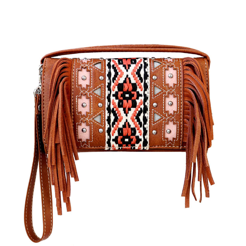 Western Faux Leather Tassel Wallet
