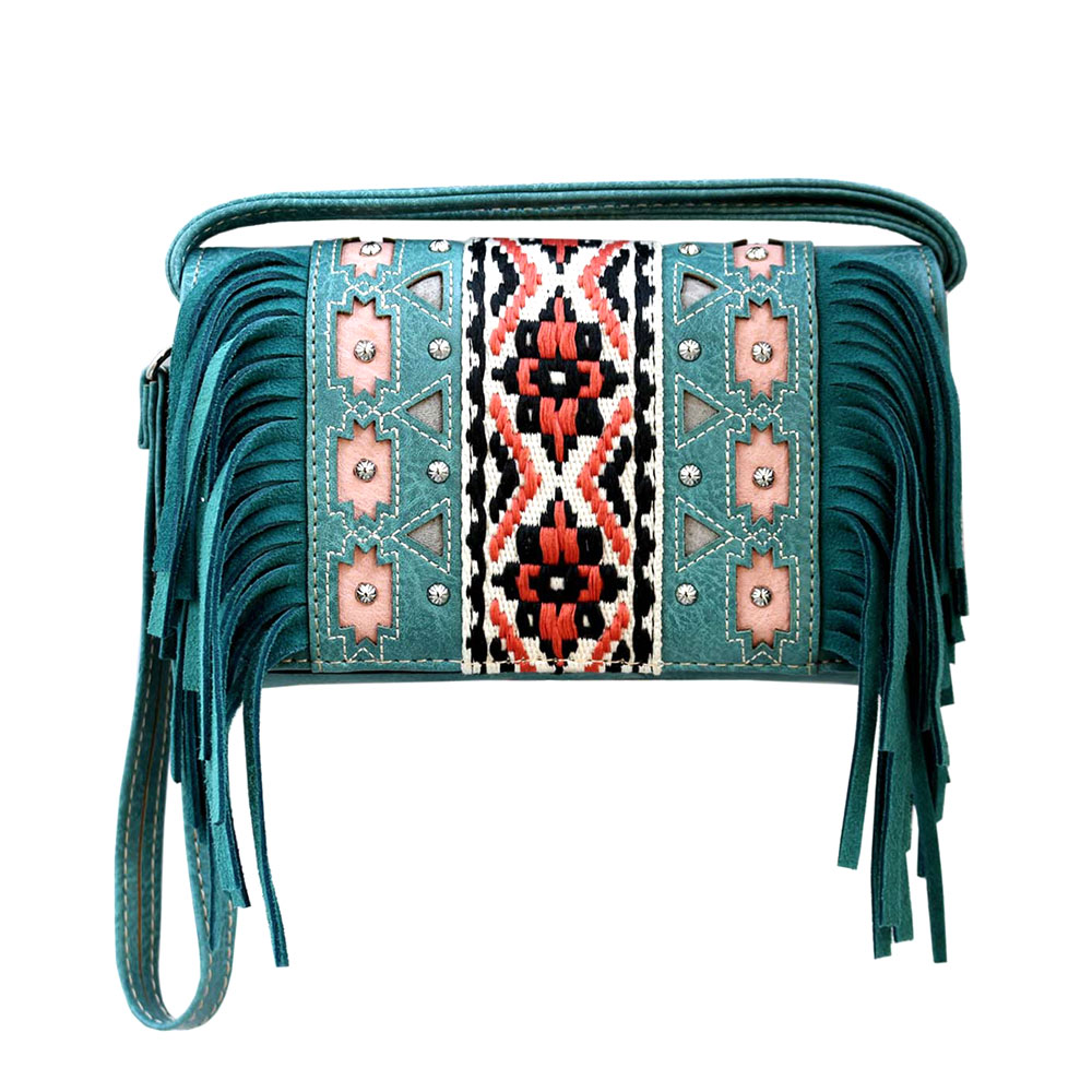 Western Faux Leather Tassel Wallet