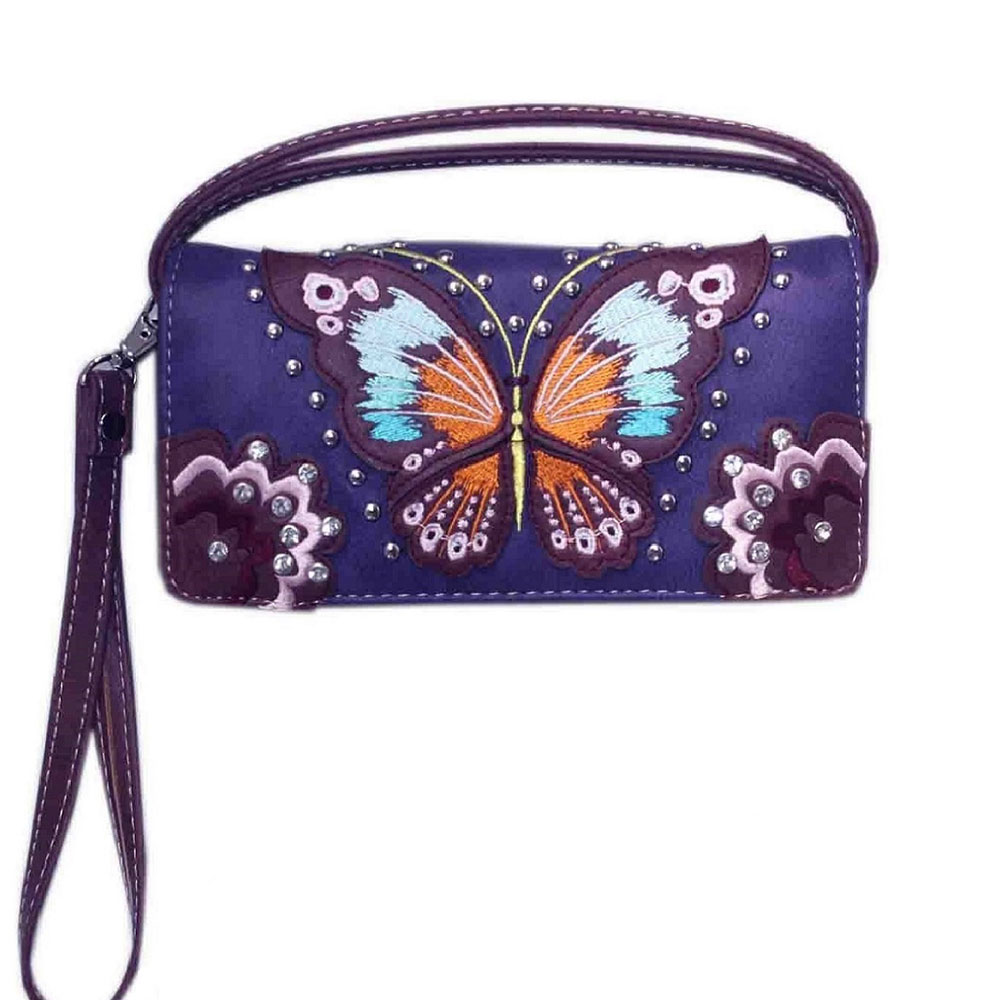 Western Butterfly Faux Leather Wallet