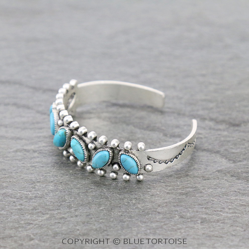 Natural Stone "C" Cuff Bracelet - Image 2