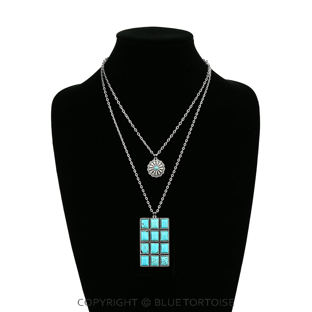 20" Long, Small Cable Chain Necklace, Natural Stone Pendant - Image 2