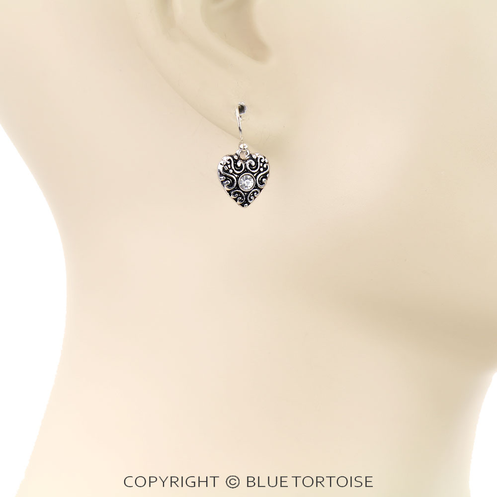 Tailored Design Heart Dangle Earrings - Image 2