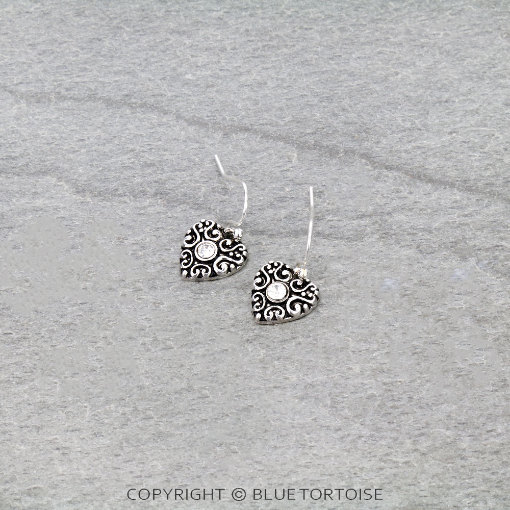 Tailored Design Heart Dangle Earrings