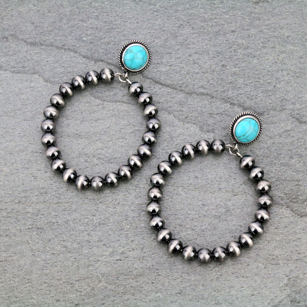 Navajo Style Pearl Stud Earrings